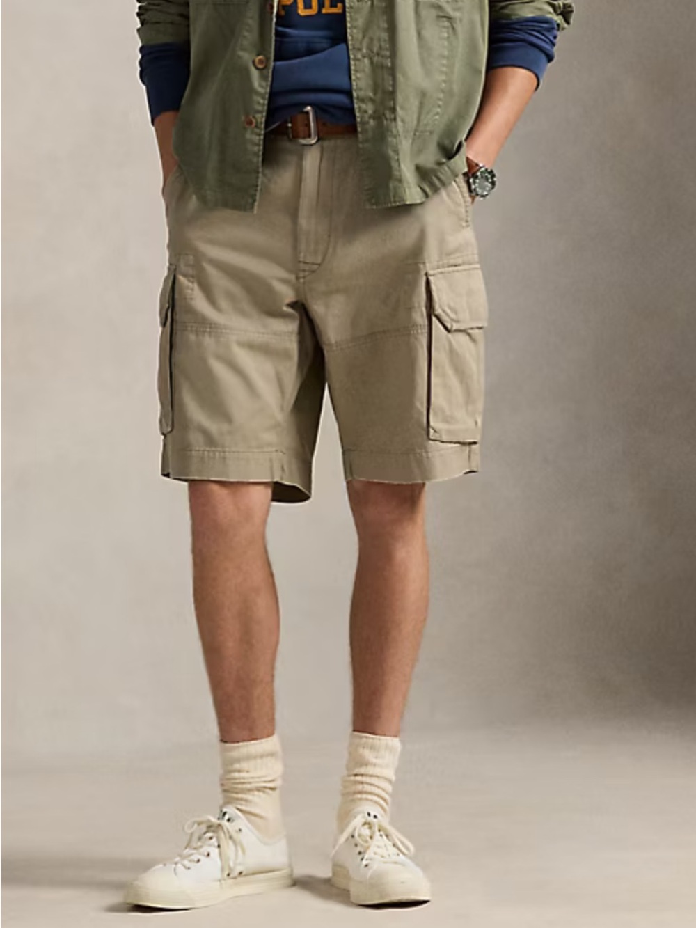 Polo by Ralph Lauren Khaki Cargo Shorts - Multi-Pocket Utility